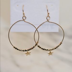 Star hoop earrings
